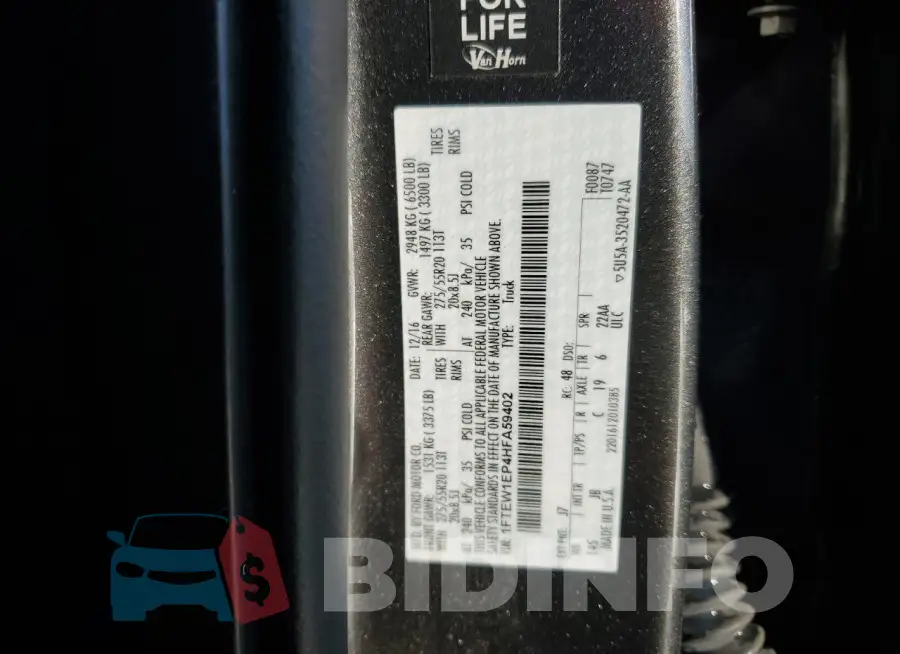 1FTEW1EP4HFA59402 Photo# 12