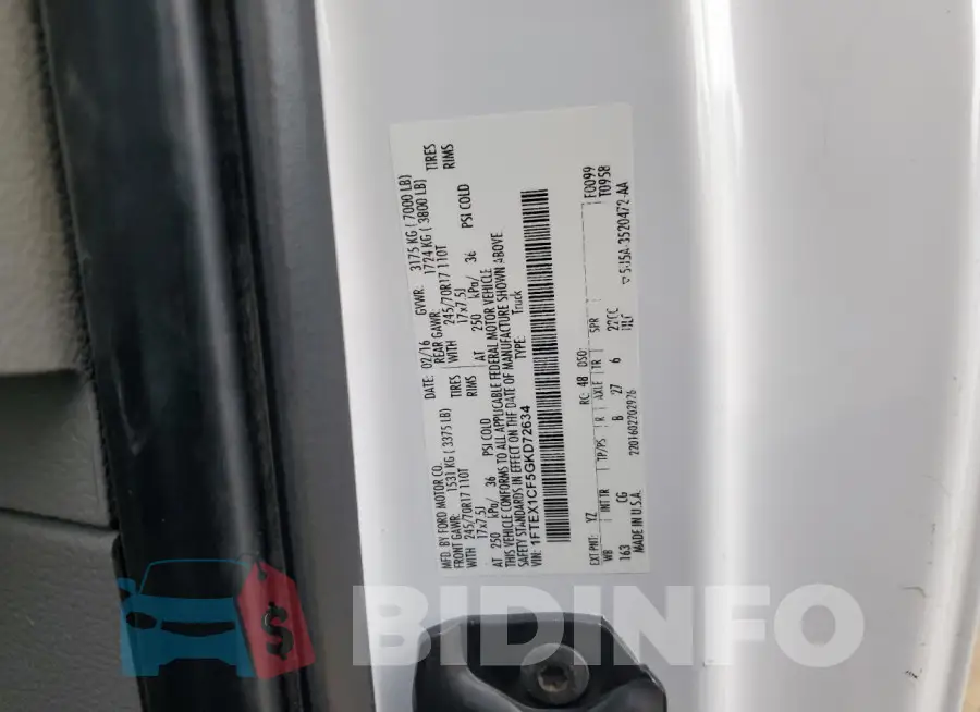 1FTEX1CF5GKD72634 Photo# 12