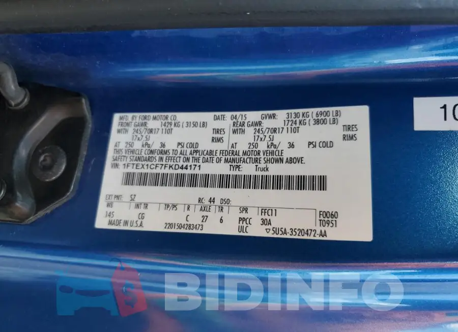 1FTEX1CF7FKD44171 Photo# 12