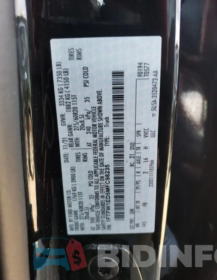 1FTFW1ED5MFC98235 Photo# 12