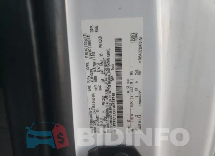 1FTFX1EG6GKE78746 Photo# 12