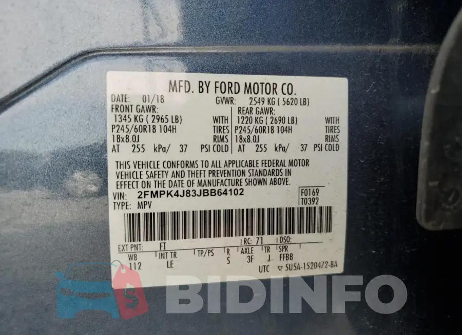 2FMPK4J83JBB64102 Photo# 13