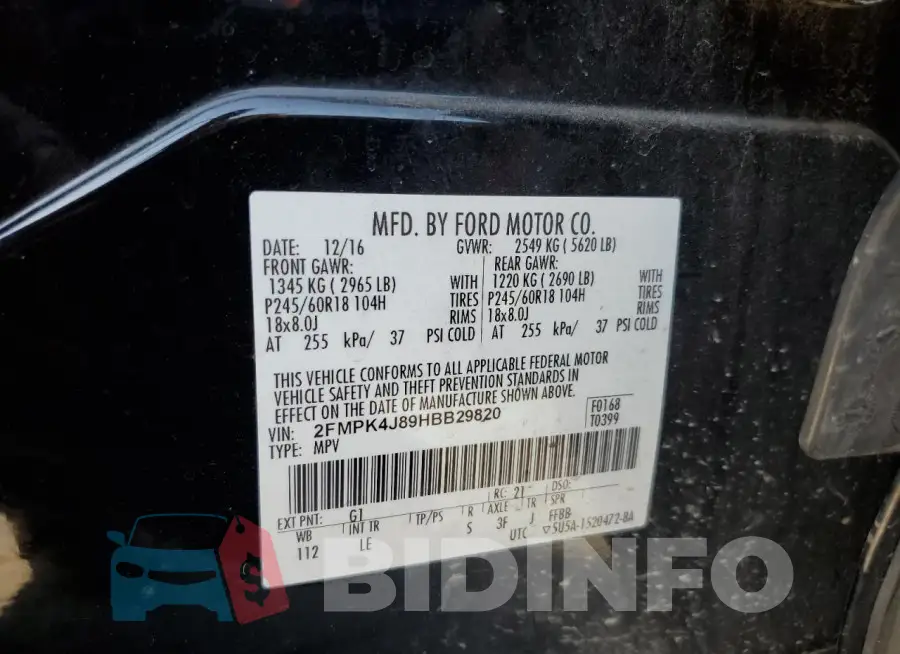 2FMPK4J89HBB29820 Photo# 13