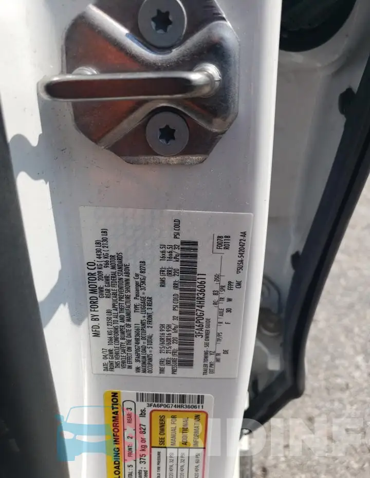 3FA6P0G74HR360611 Photo# 13