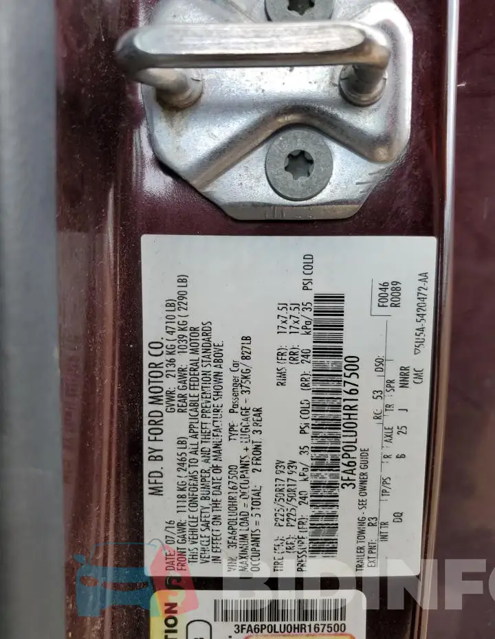 3FA6P0LU0HR167500 Photo# 13