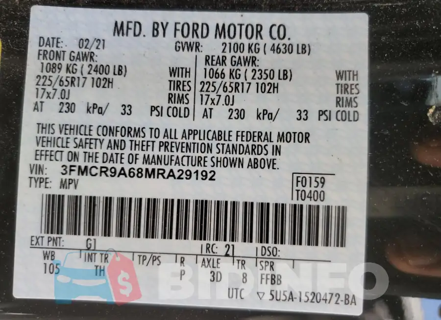 3FMCR9A68MRA29192 Photo# 14