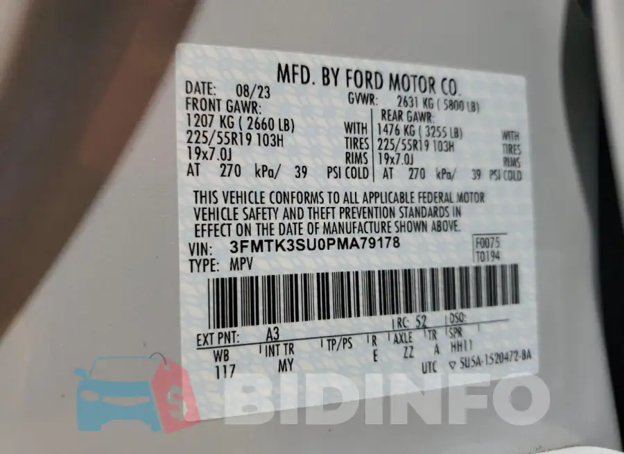 3FMTK3SU0PMA79178 Photo# 13