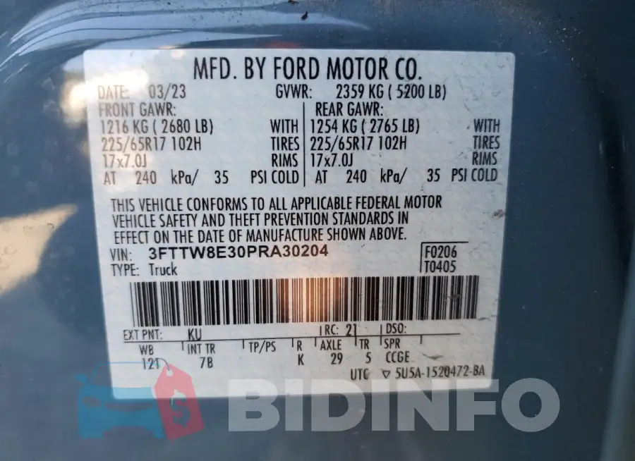3FTTW8E30PRA30204 Photo# 13