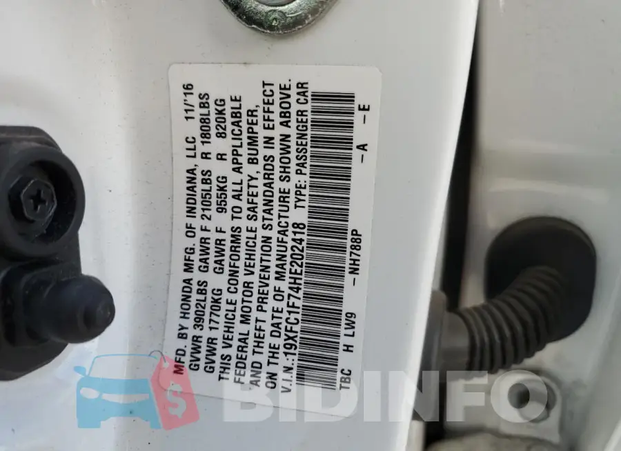 19XFC1F74HE202418 Photo# 13