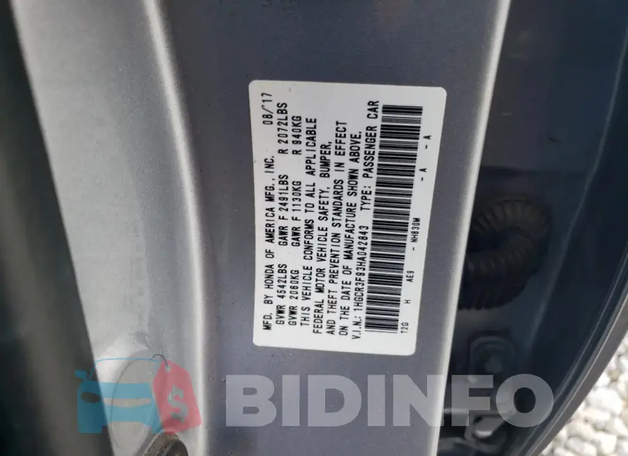 1HGCR3F93HA042843 Photo# 12