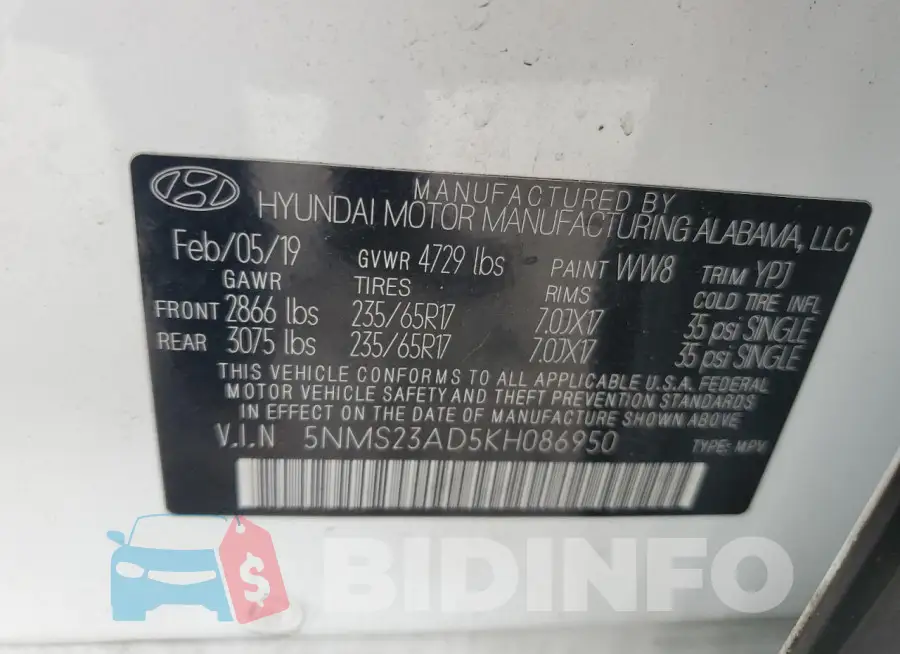 5NMS23AD5KH086950 Photo# 14