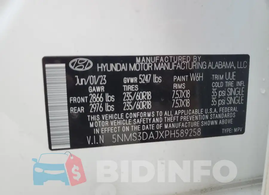 5NMS3DAJXPH589258 Photo# 13