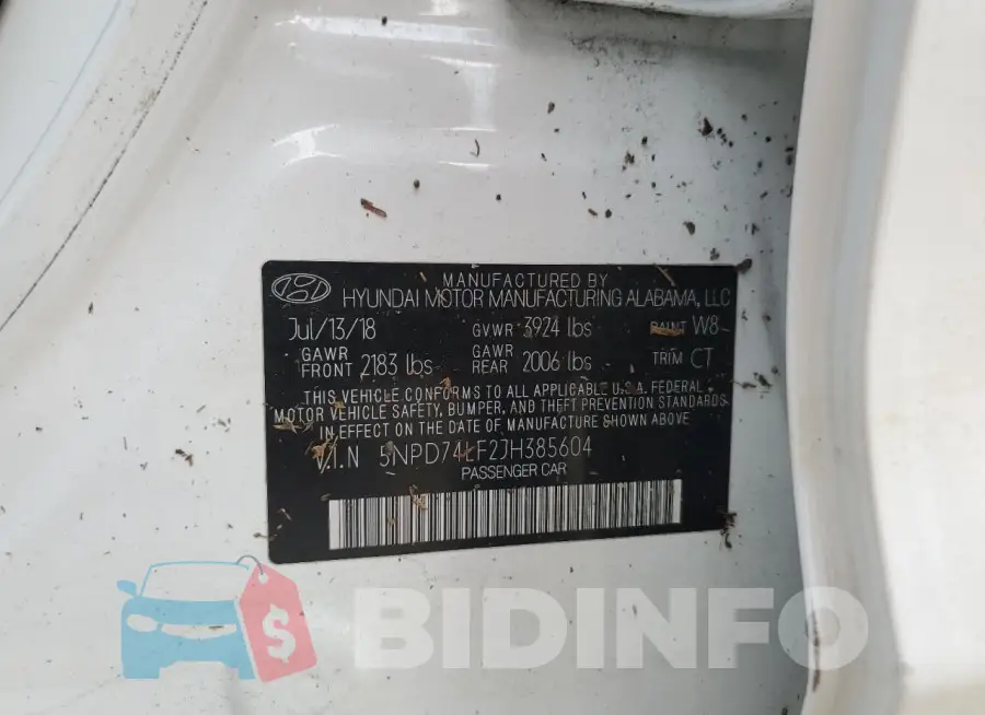 5NPD74LF2JH385604 Photo# 13