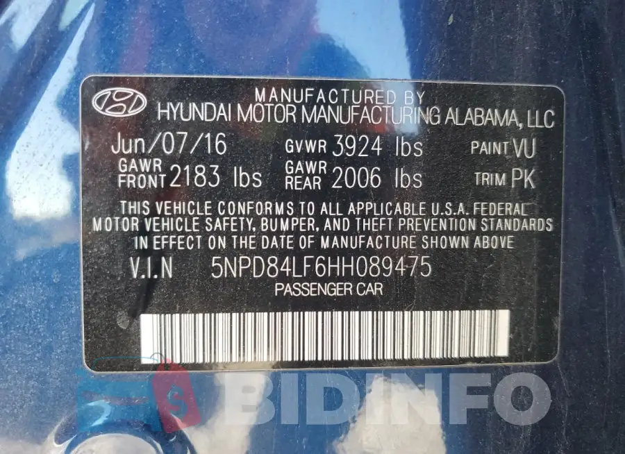 5NPD84LF6HH089475 Photo# 13