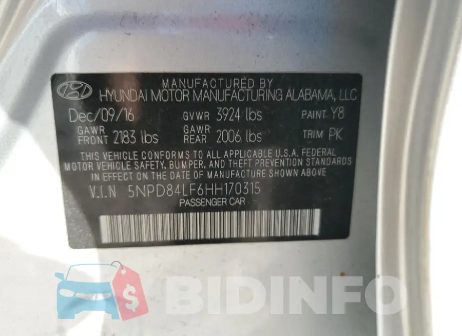 5NPD84LF6HH170315 Photo# 13
