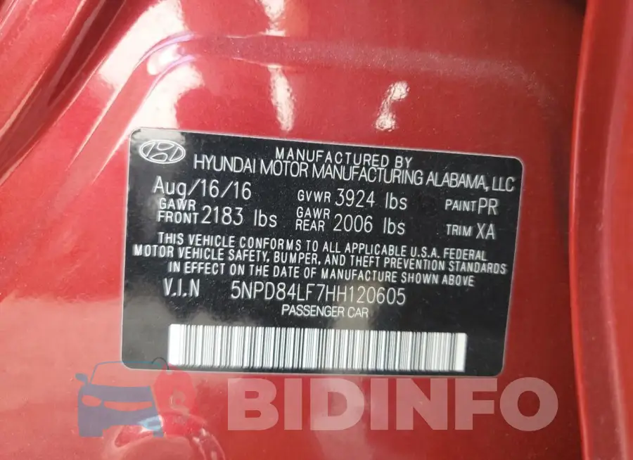 5NPD84LF7HH120605 Photo# 12