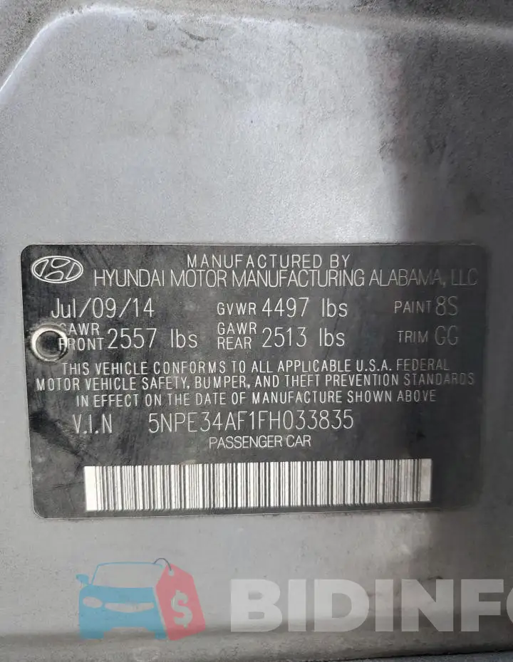 5NPE34AF1FH033835 Photo# 13
