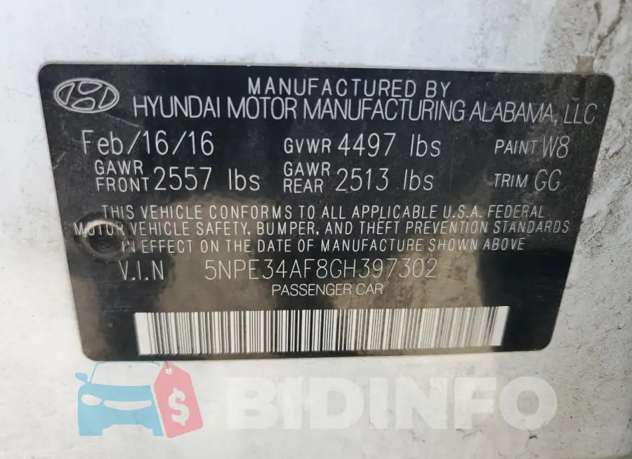 5NPE34AF8GH397302 Photo# 12