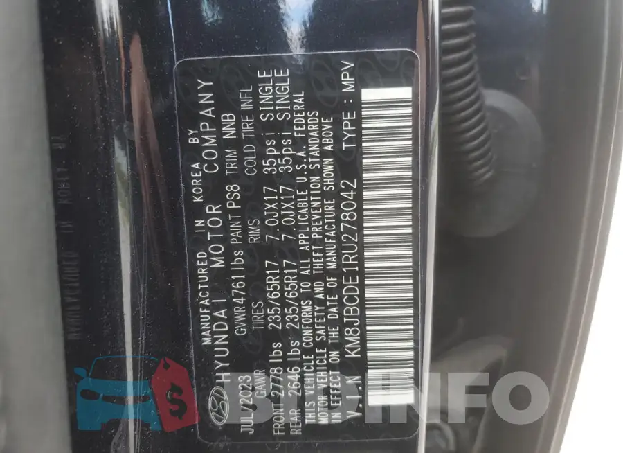 KM8JBCDE1RU278042 Photo# 13