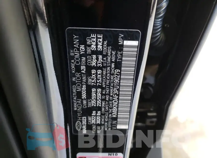 KM8KNDAF3PU190279 Photo# 13