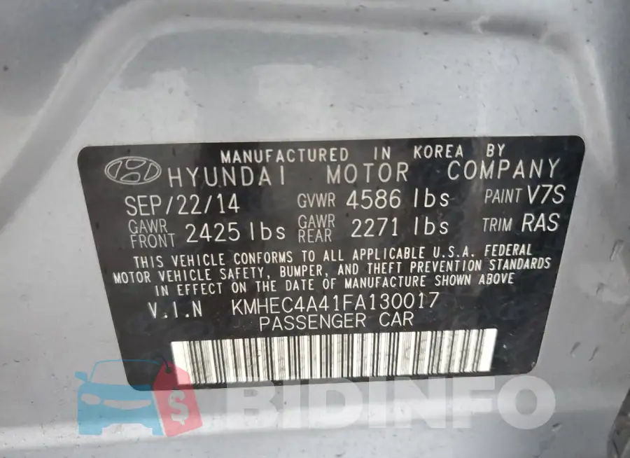 KMHEC4A41FA130017 Photo# 12