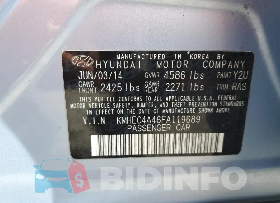 KMHEC4A46FA119689 Photo# 12