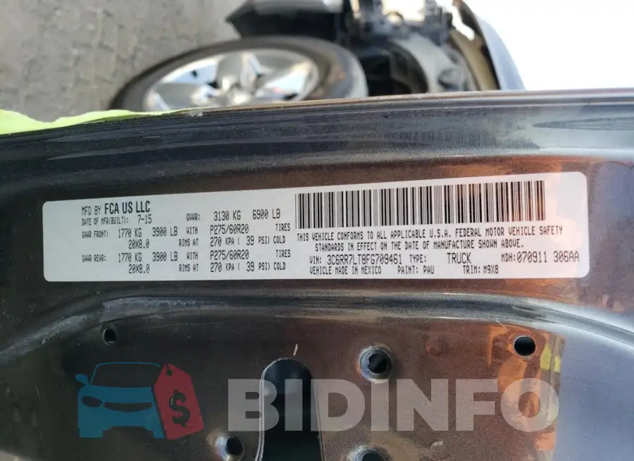 3C6RR7LT8FG709461 Photo# 12