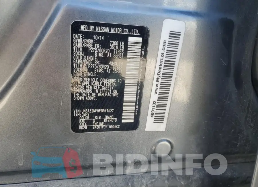 JN8AZ2NF5F9571527 Photo# 13