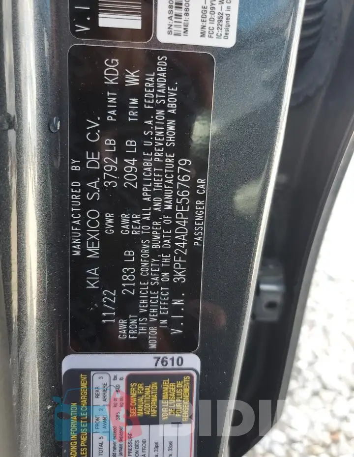 3KPF24AD4PE567679 Photo# 13