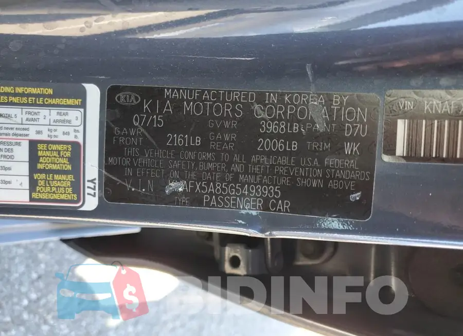 KNAFX5A85G5493935 Photo# 12
