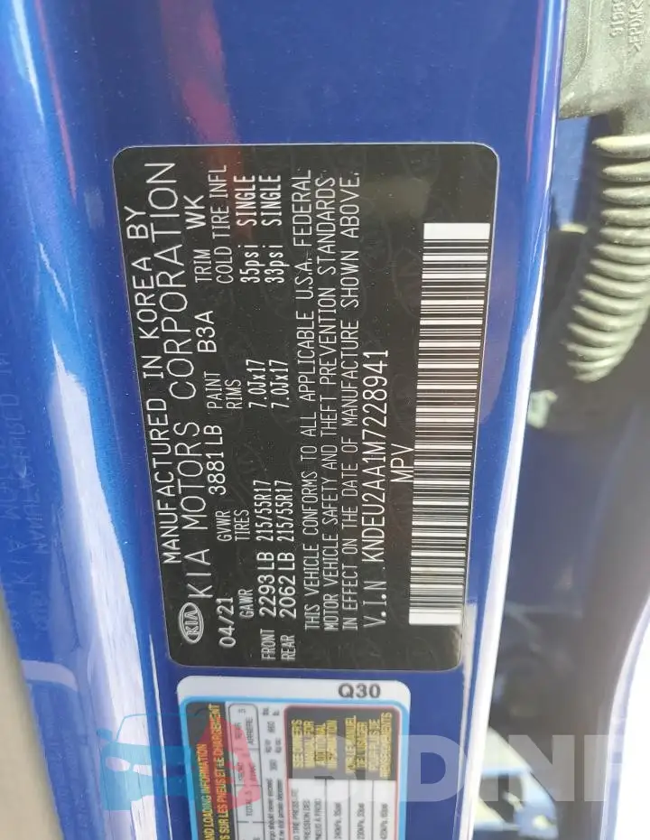 KNDEU2AA1M7228941 Photo# 14