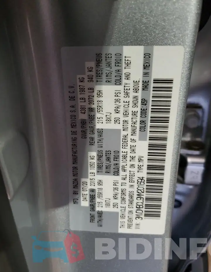 3MVDMBCL9MM201694 Photo# 13