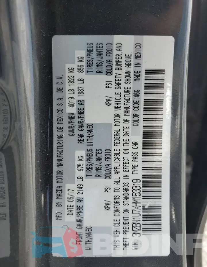 3MZBN1U7XHM153319 Photo# 12