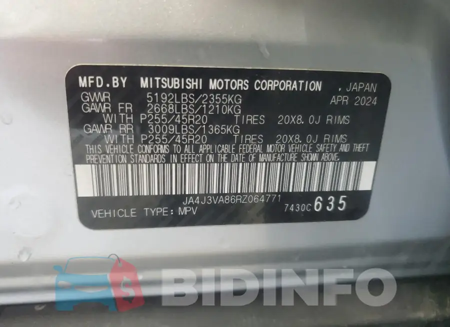JA4J3VA86RZ064771 Photo# 14