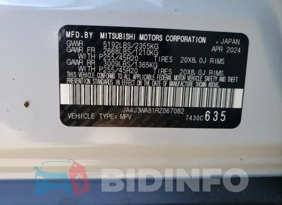 JA4J3WA81RZ067082 Photo# 12