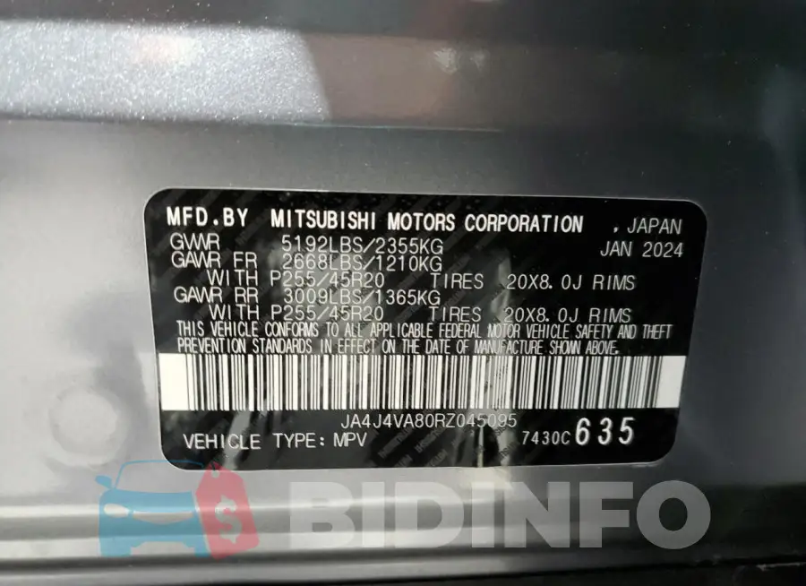JA4J4VA80RZ045095 Photo# 13