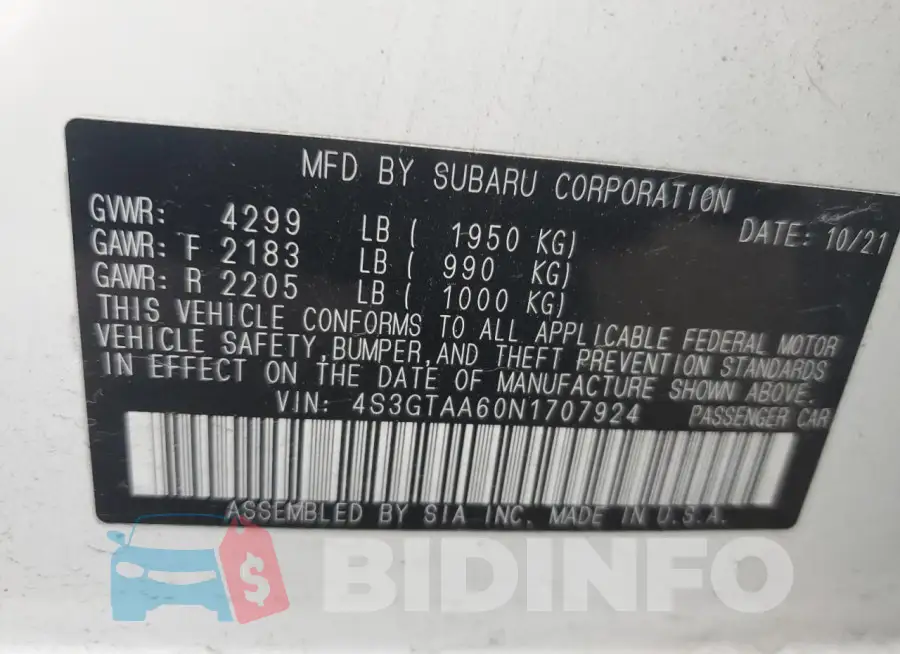 4S3GTAA60N1707924 Photo# 13