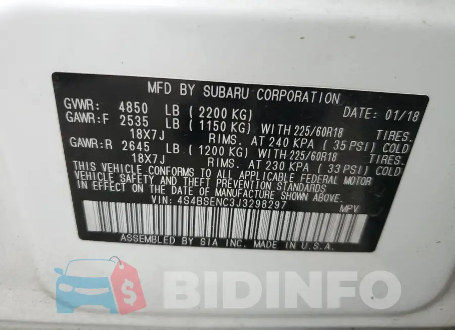 4S4BSENC3J3298297 Photo# 13