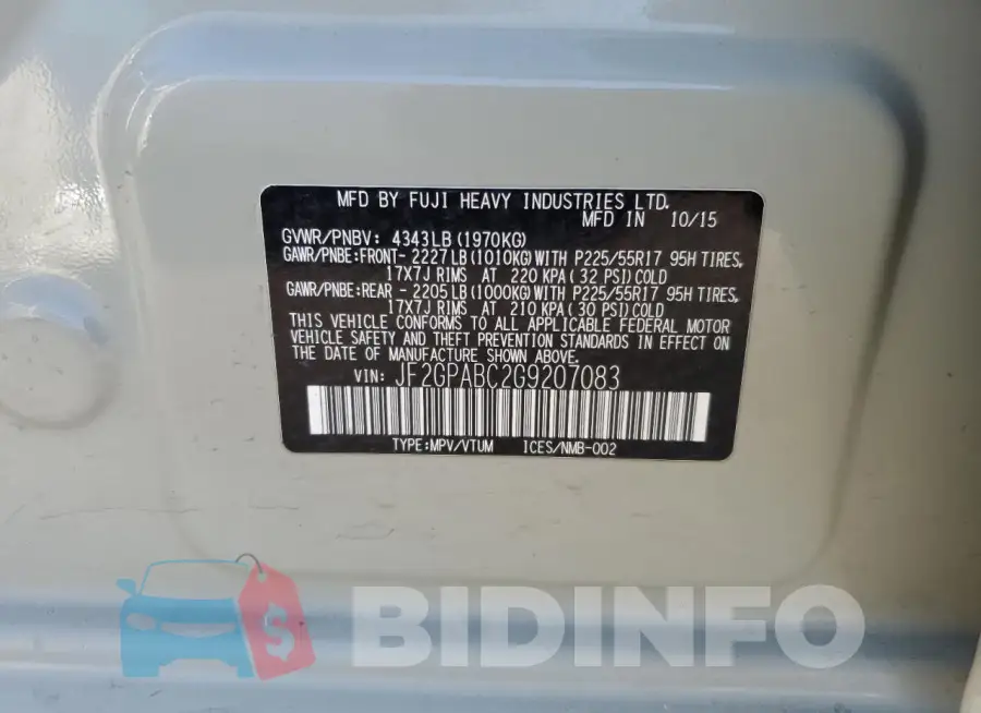 JF2GPABC2G9207083 Photo# 12