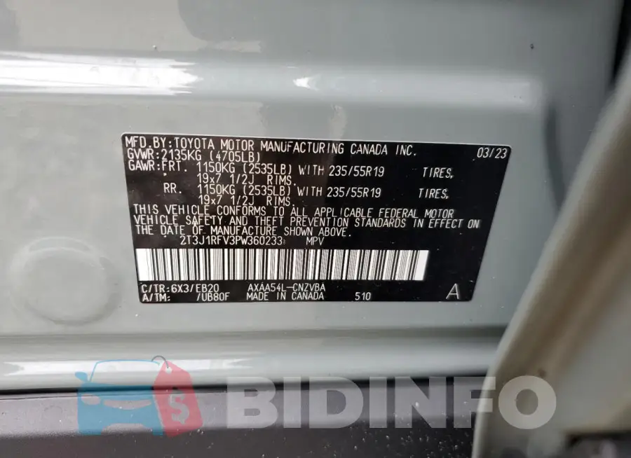 2T3J1RFV3PW360233 Photo# 14