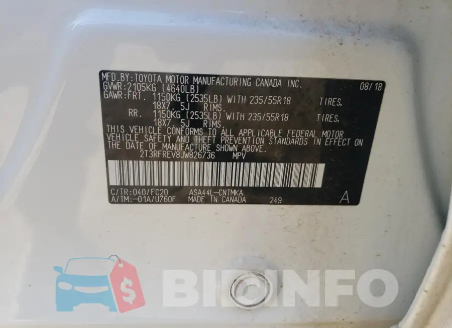2T3RFREV8JW826736 Photo# 13