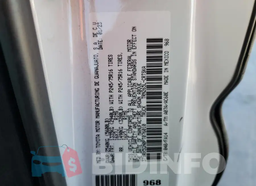 3TYRX5GN0PT076010 Photo# 13
