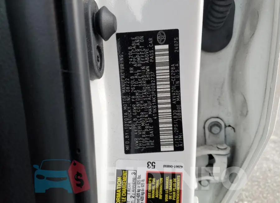 4T1K61AK3PU082737 Photo# 12