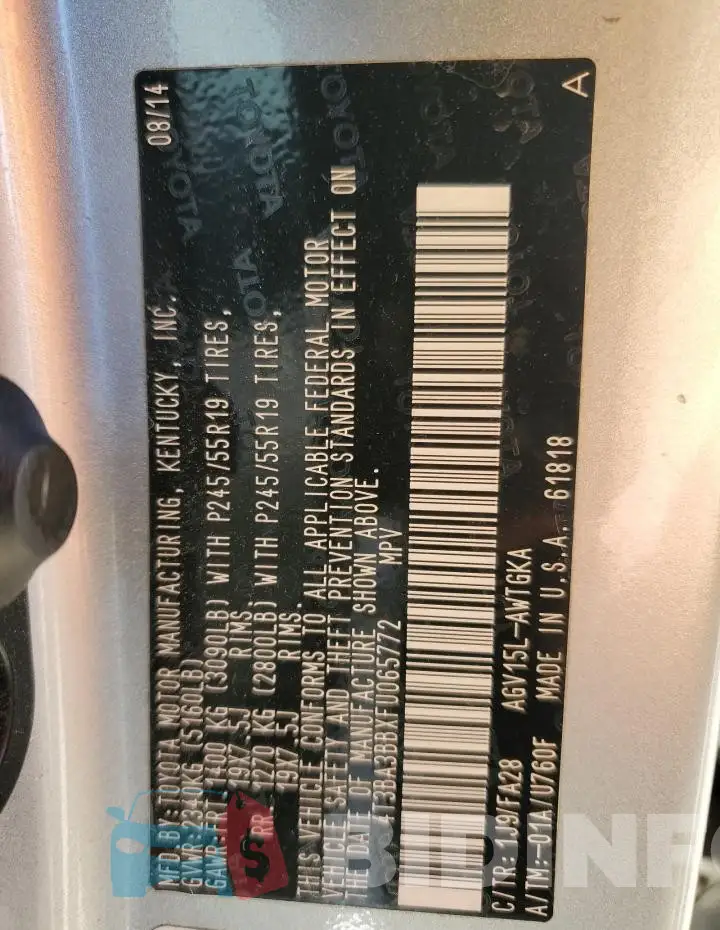 4T3BA3BBXFU065772 Photo# 14