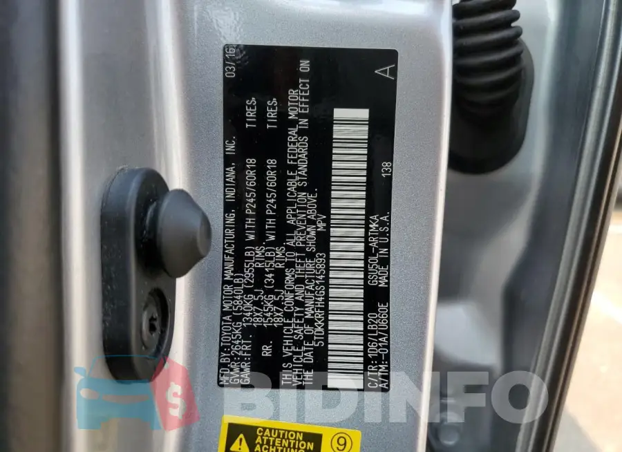 5TDKKRFH4GS145893 Photo# 13