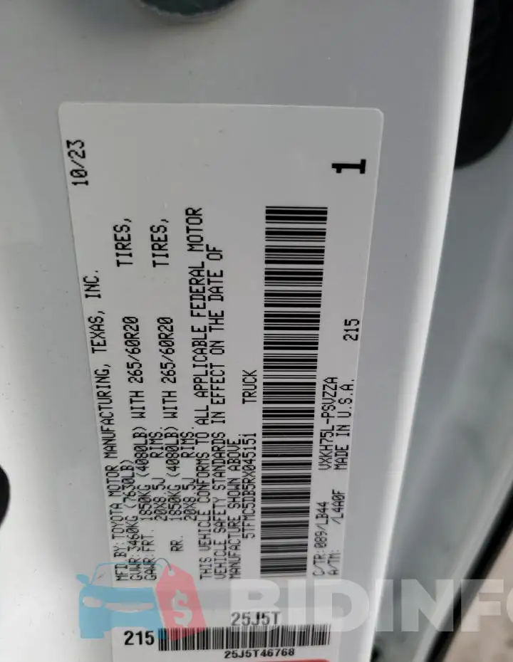 5TFMC5DB5RX045151 Photo# 12