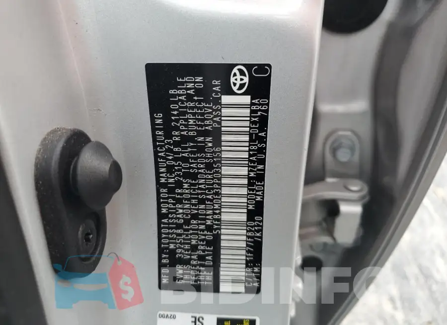 5YFB4MDE3PP035156 Photo# 13