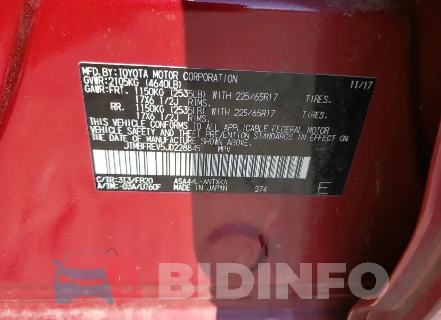 JTMBFREV5JD228845 Photo# 13