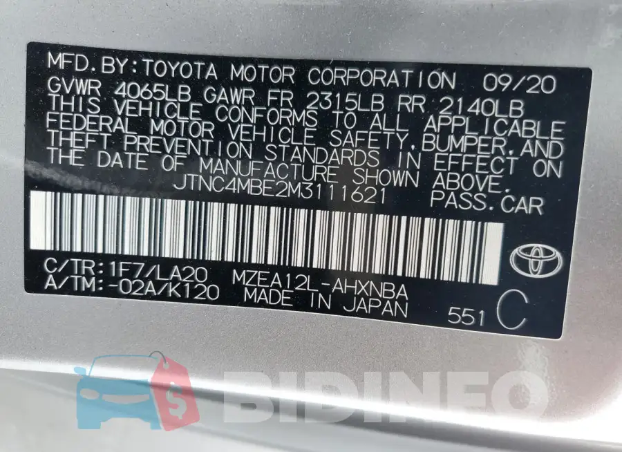 JTNC4MBE2M3111621 Photo# 13