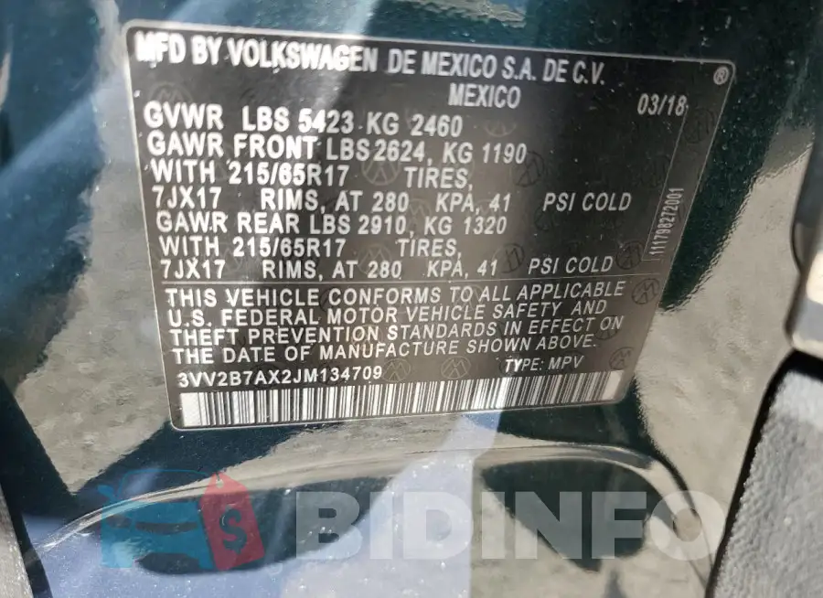 3VV2B7AX2JM134709 Photo# 13